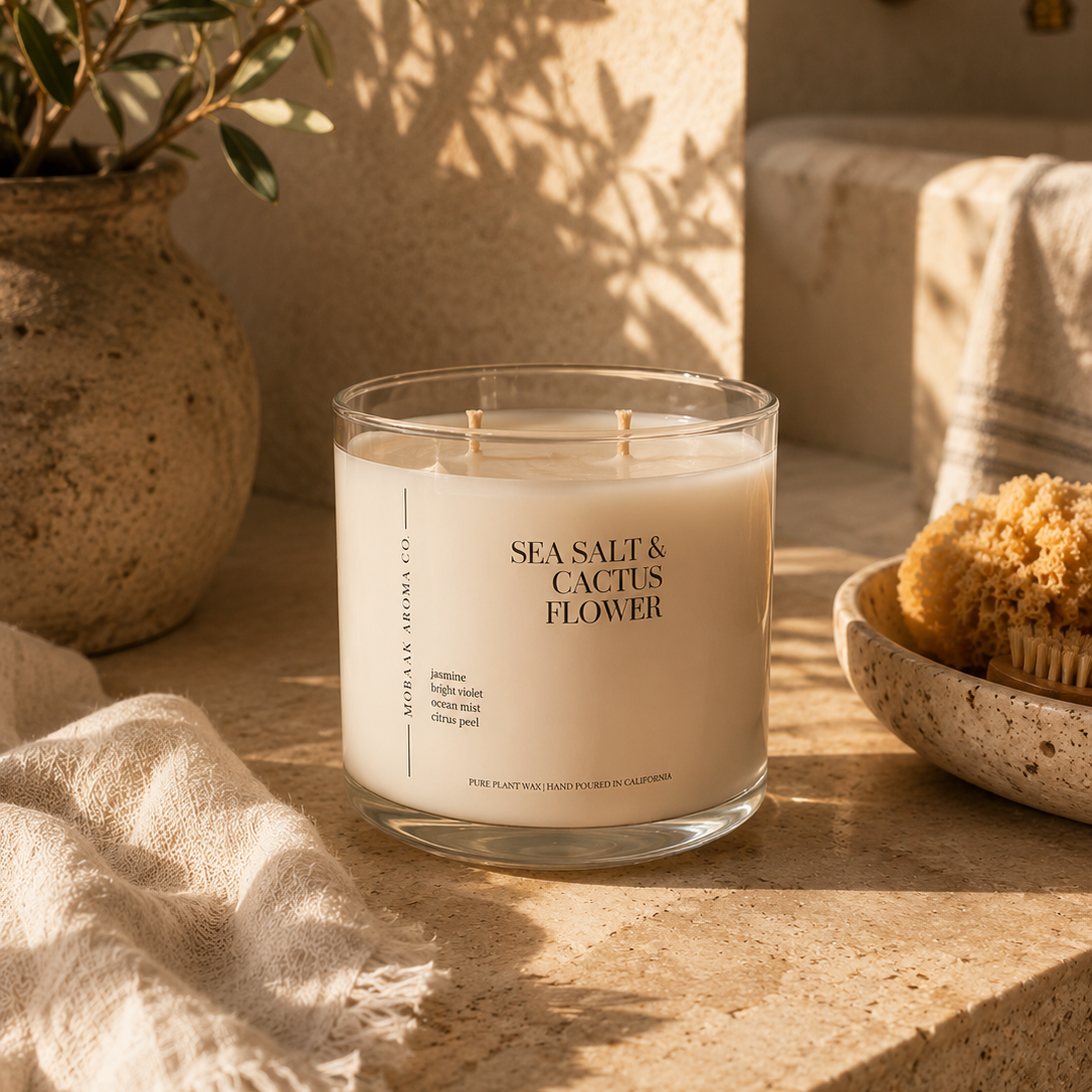 Sea Salt & Cactus Flower Candle Mobaak Aromatherapy Shoppe