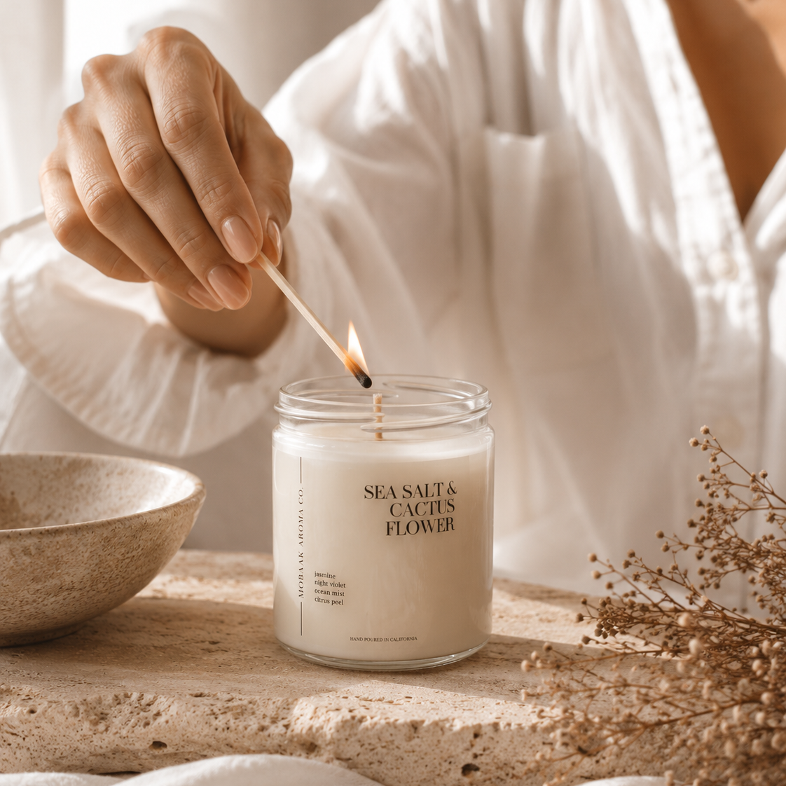 Sea Salt & Cactus Flower Candle Mobaak Aromatherapy Shoppe